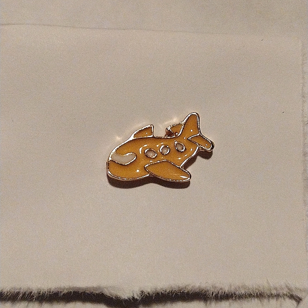 Yellow Airplane Themed Enamel Pin